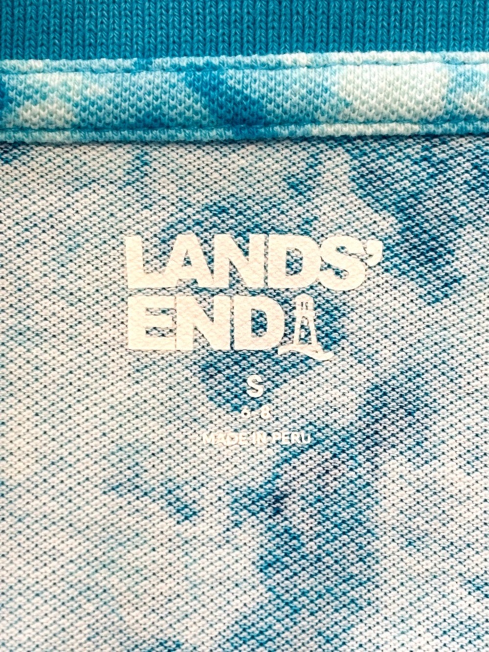 Lands’ End Blue Tie Dye Polo Shirt Dress Tennis Prep Preppy Small - Picture 4 of 6